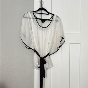 AB Studios size XL Elegant White and Black Sheer